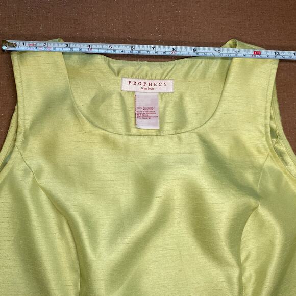 Prophecy by Sag Harbor Y2K Lime Green shiny cropped tank size 8 Petite - Picture 5 of 10